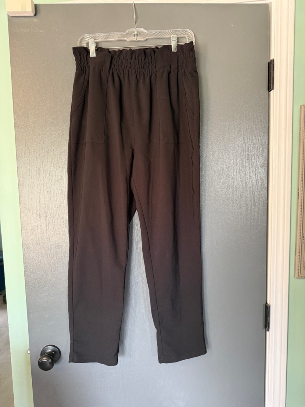 Grace Karin Black Elastic Waist Pull-On Pants